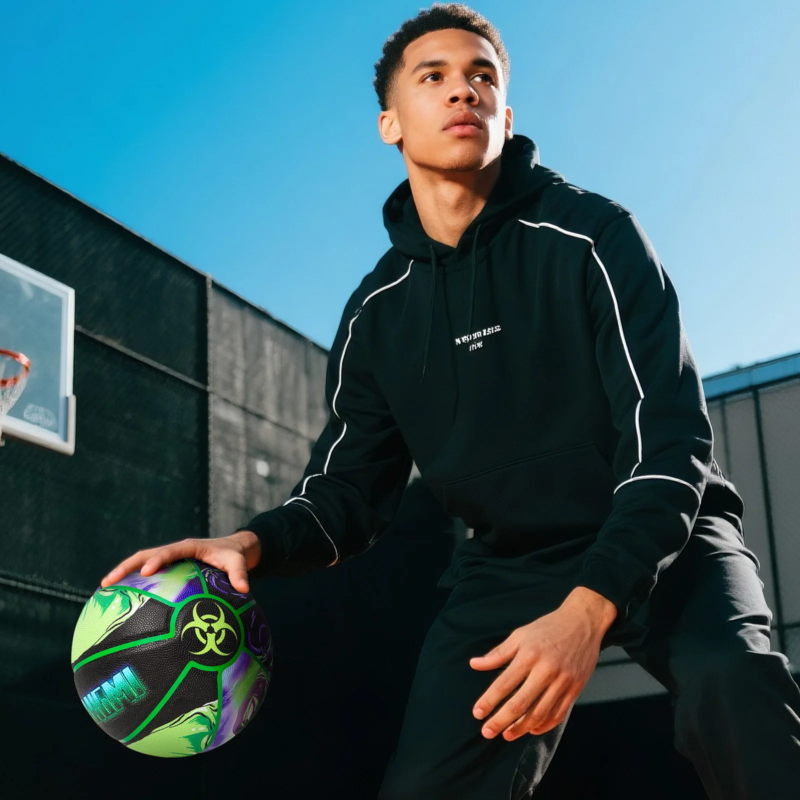 Kuangmi Unique Street Basketball, Men's Official Size 7 29.5 inches, Suitable for Outdoor and Indoor Basketball Games,KMbb608AA