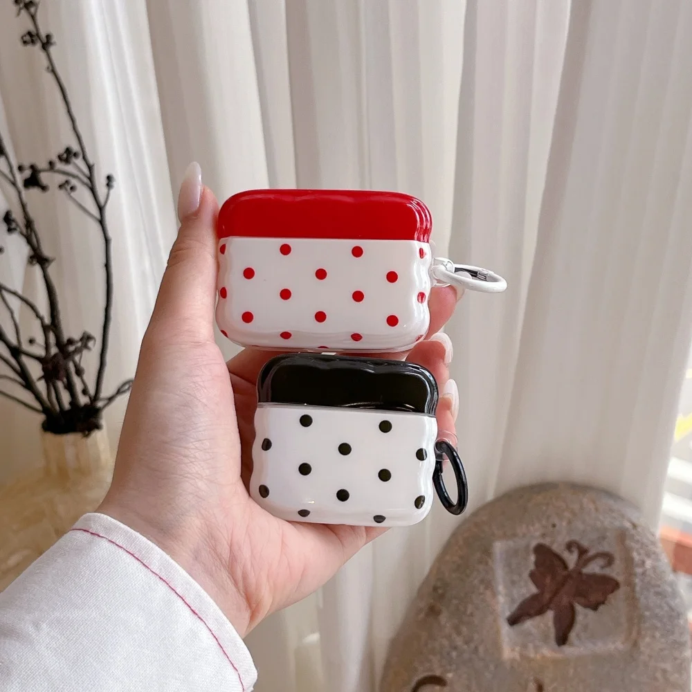 

Stylish polka-dot headphone protective case with twist edges, suitable for AirPods 4/3/Pro/2/3, new shock-proof protective case