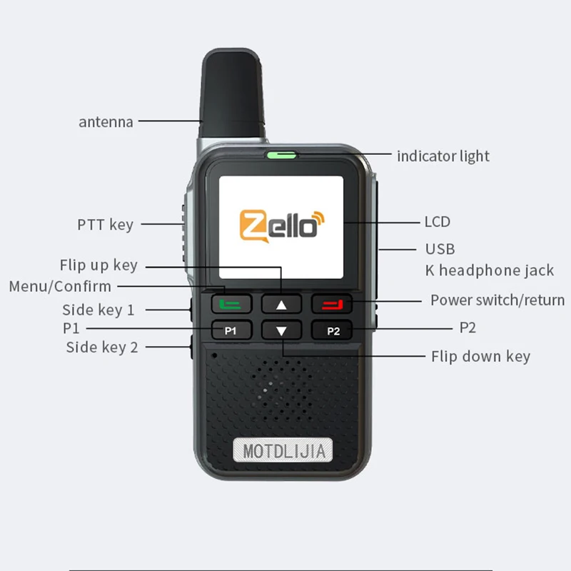 Walkie Talkies de longo alcance 100 milhas Zello Rede Rádio PTT Botão WiFi POC Rede de sistema Android