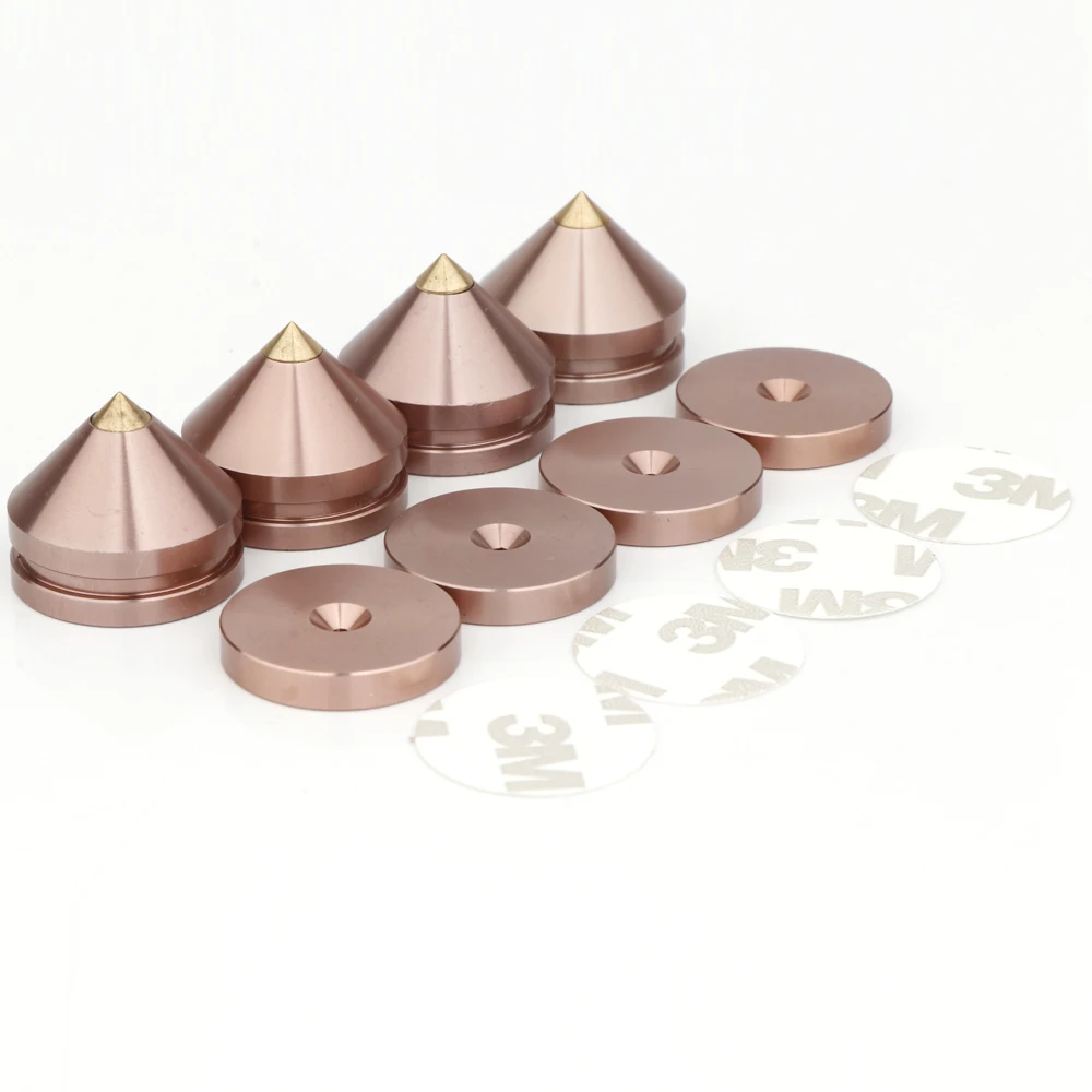 4PCS Speaker Stands Feet Foot Pad aluminium alloy metal Spikes Cone Floor Foot Nail Shock Absorber Pads Improve Sound 27*24MM