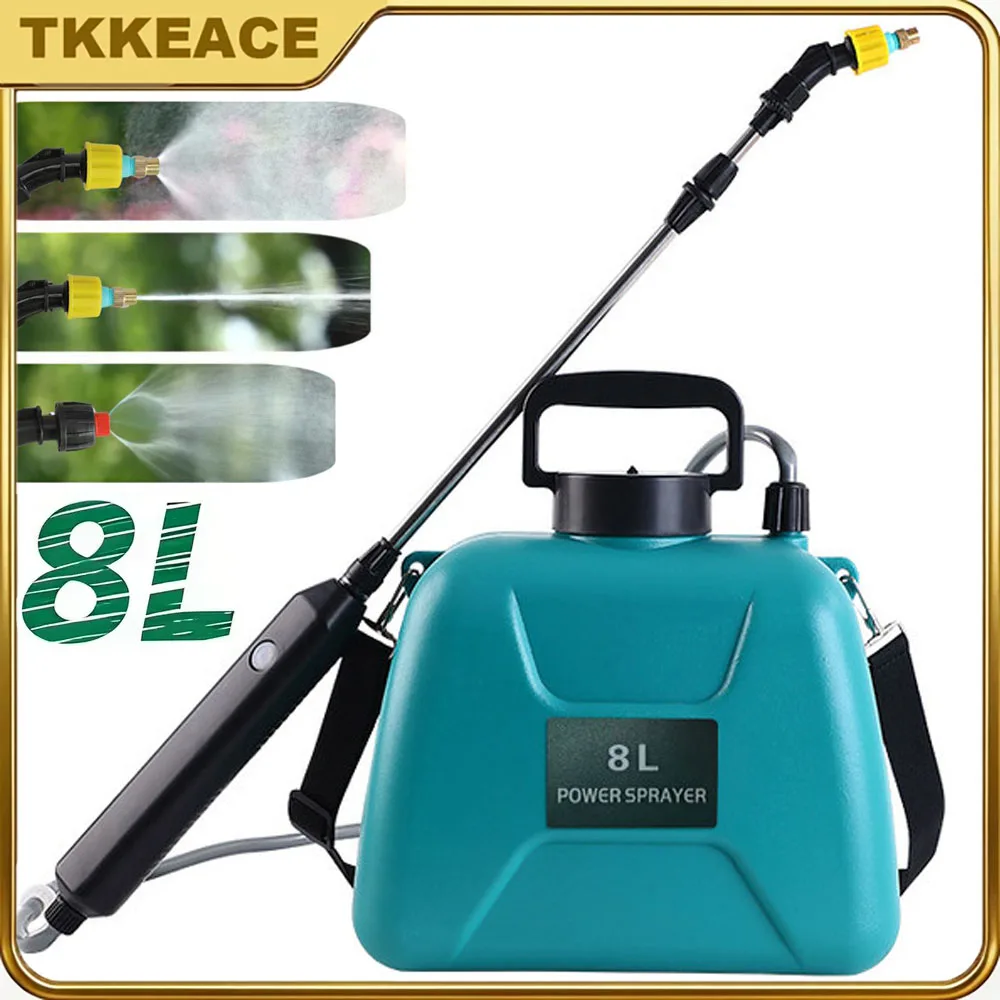 Pulvérisateur Électrique Portatif 8L avec Pistolet de Pulvérisation, Arrosoir Automatique pour Jardin, Pulvérisateur de Plantes, Outil d'Irrigation Rechargeable USB