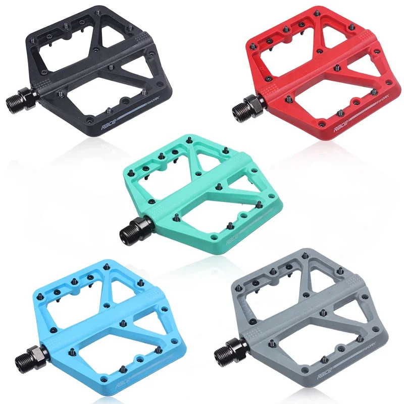 AliExpress RacewoRK RACEWORK Bicycle Pedals MTB Nylom Pedal Ultralight Seal Bearings Flat Mountain Road Bike BMX