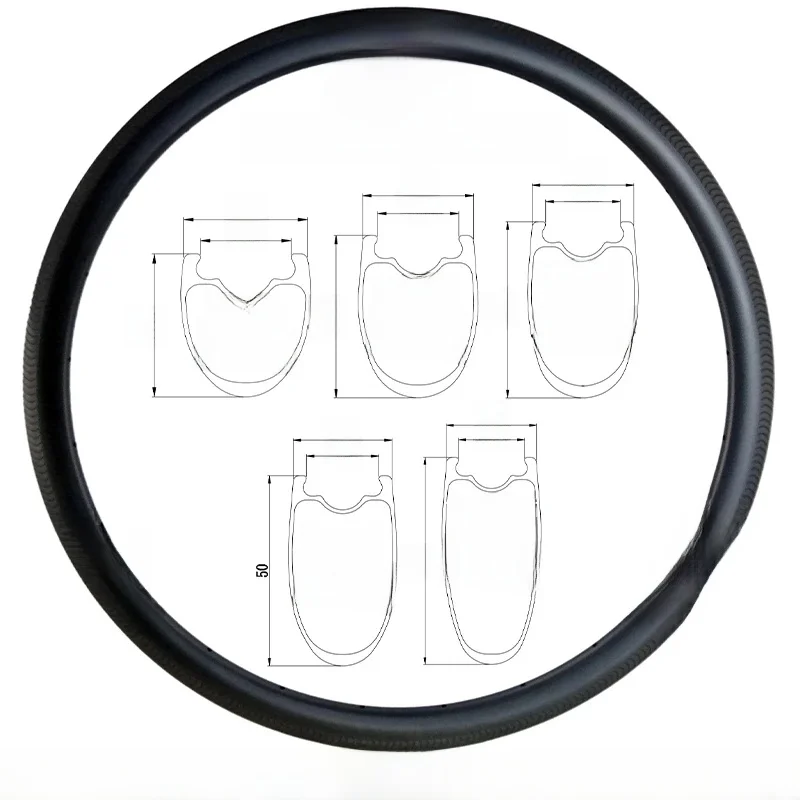 AliExpress RCRW 700C SL Road Tubeless Clincher High TG Carving Track V Brake 26mm Wide Carbon Rim 30/38/45/50/60mm Deep  16 18 20 21 24 28H