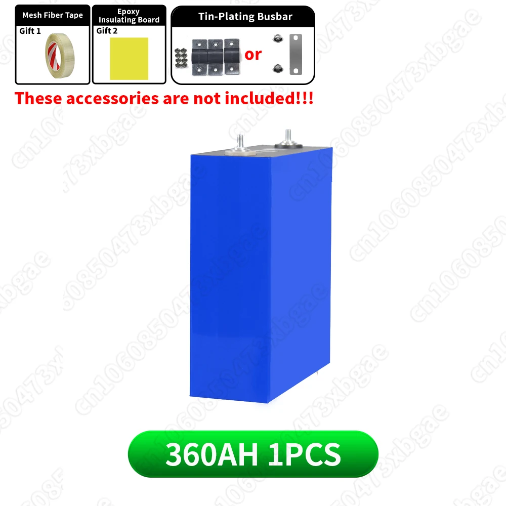 Gloednieuwe 3.2V 360Ah Lifepo4 Batterij 10000+ Cycli Veilige Oplaadbare Cel Met 3 Accessoires Cadeau Graad A DIY 12V 24V 48V Voor RV EV Thuisenergie Golfkar