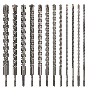 1 יחידה בטון SDS Plus 8-30mm ביט קוצץ צלב ראש פטיש כפול 400mm קיר בלוק פטיש חשמלי מסונרי ביט