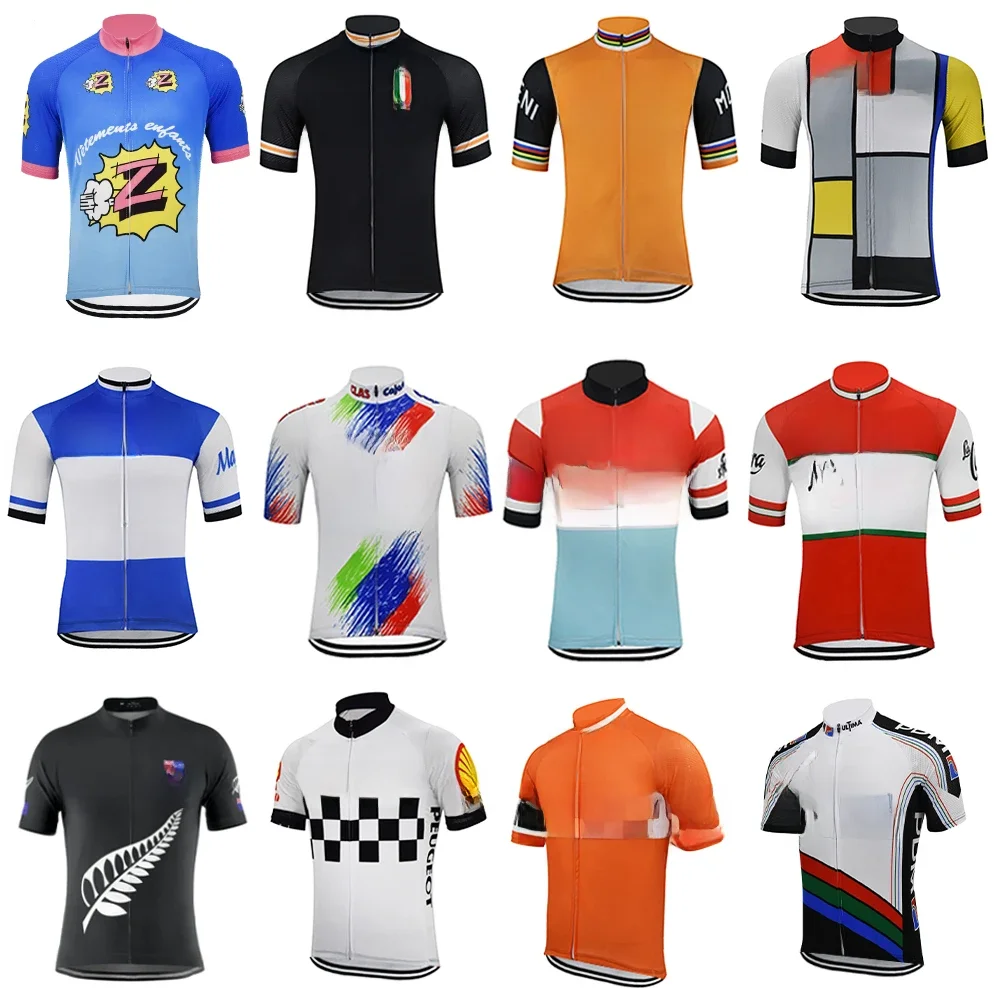 AliExpress Retro Men's Summer Cycling Jersey Classic Bike Mountain Racing Bicycle Cycling Molteni Clas