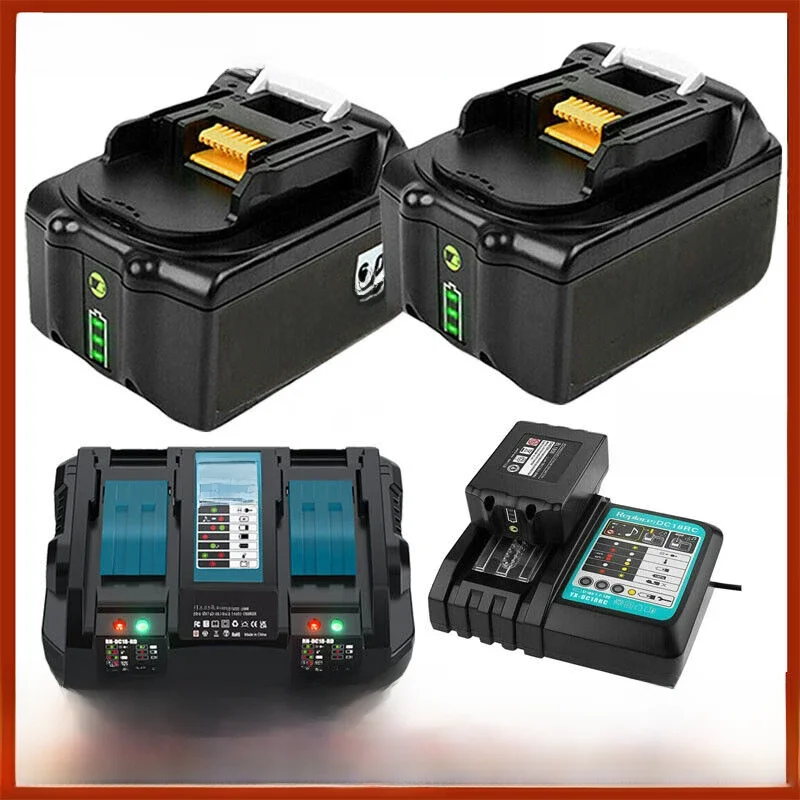 2 sztuki 6.0/9.0Ah 18V BL1850 bateria i ładowarka DC18RD DC18RC do baterii Makita 18V BL1860 BL1850B BL1840 BL1850 BL1830 BL1815 — zdjęcie produktu 7