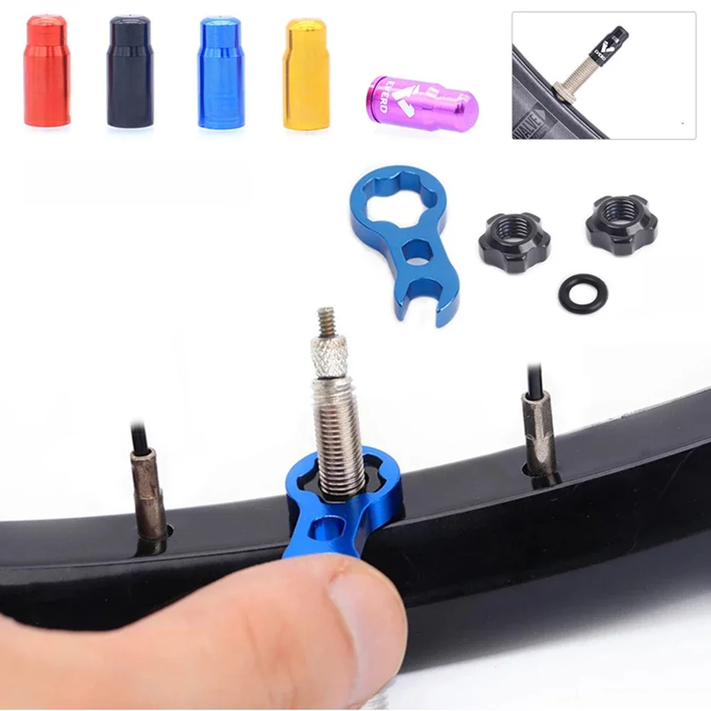 AliExpress Road Bicycle Valve Nut With Washer Cap Set MTB Road Bike Presta Tire Valve Fixed Nut Cycling Tire