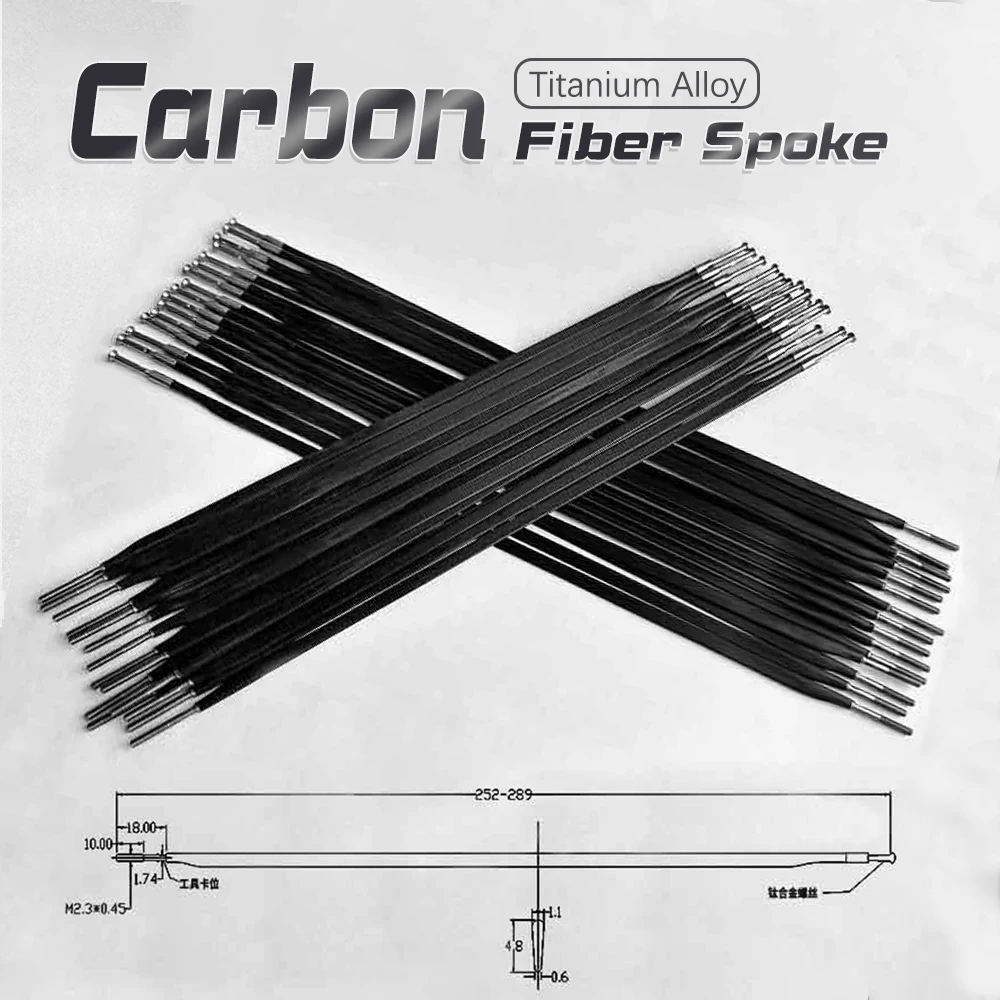 Fotografia 7: Raios de Fibra de Carbono Ultraligeiros e de Alta Resistência - Design Aerodinâmico, Compatíveis com Cubos Padrão, Aumentam a Velocidade