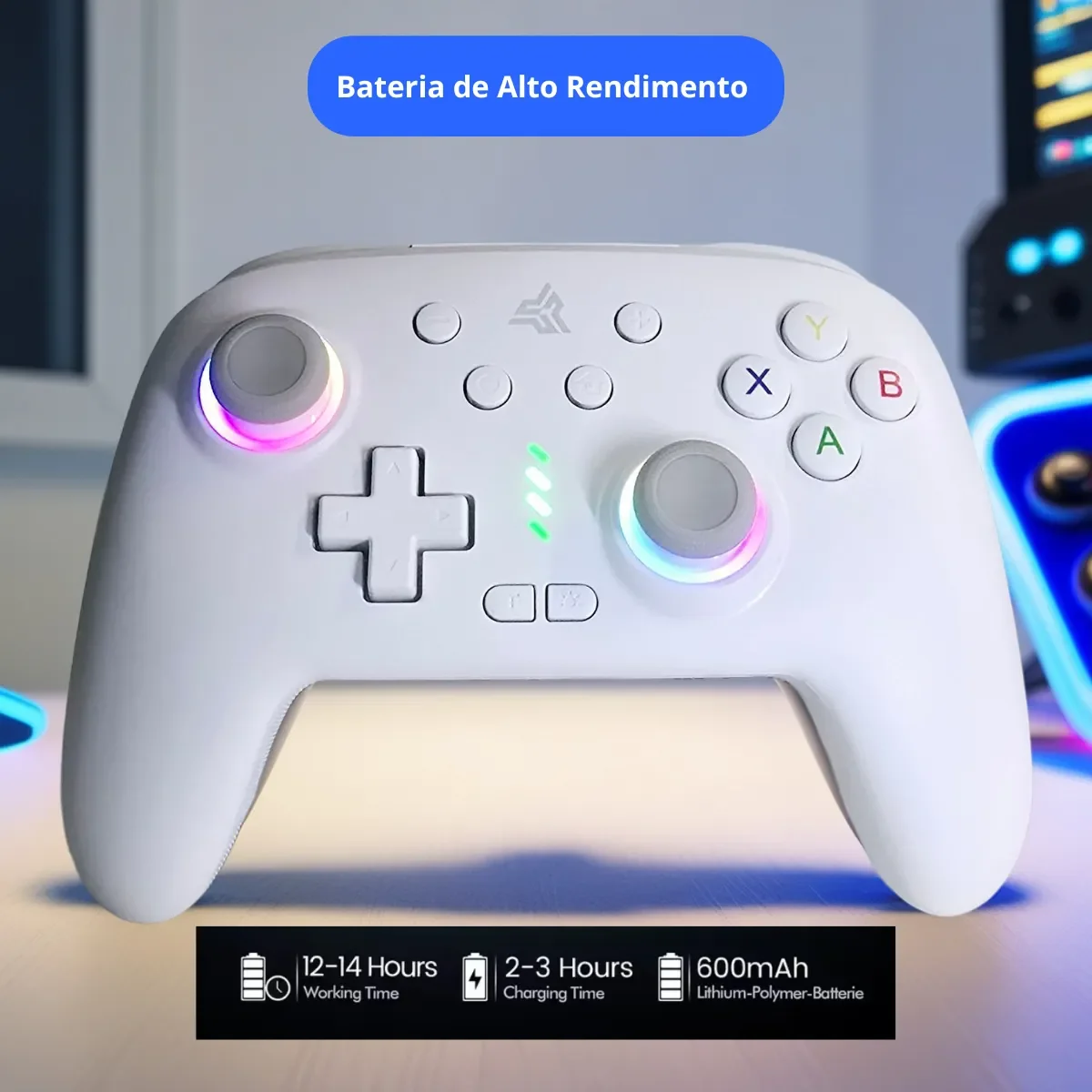 Bluetooth Wireless Gamer Control For PC Mobile Consoles Gamepad Joystick With Turbo Vibration Function and Long Lasting Battery