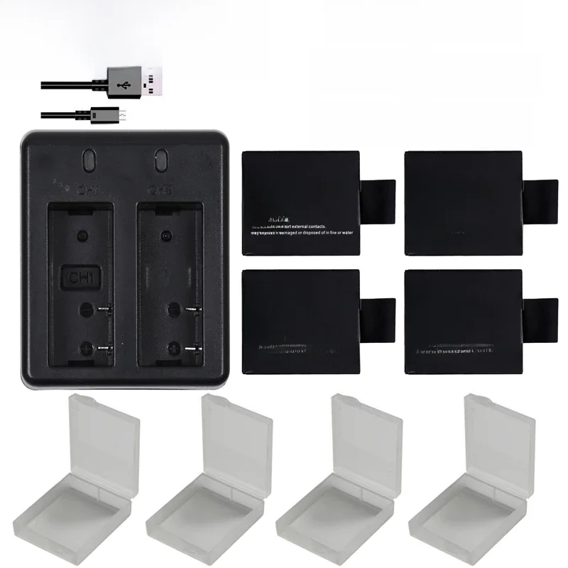 Nowy SJCAM sj4000 eken H9 GIT-LB101 GIT baterii sj5000 sj6000 sj7000 SJ8000 SJ9000 baterii + podwójna ładowarka USB — zdjęcie 2