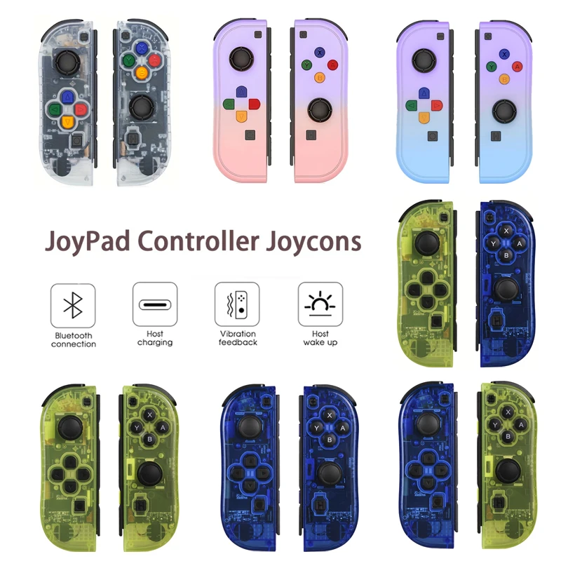 Mando Joycons para Nintendo Switch/OLED/Lite, Joystick Inalámbrico Bluetooth con Vibración y Función Turbo de Activación