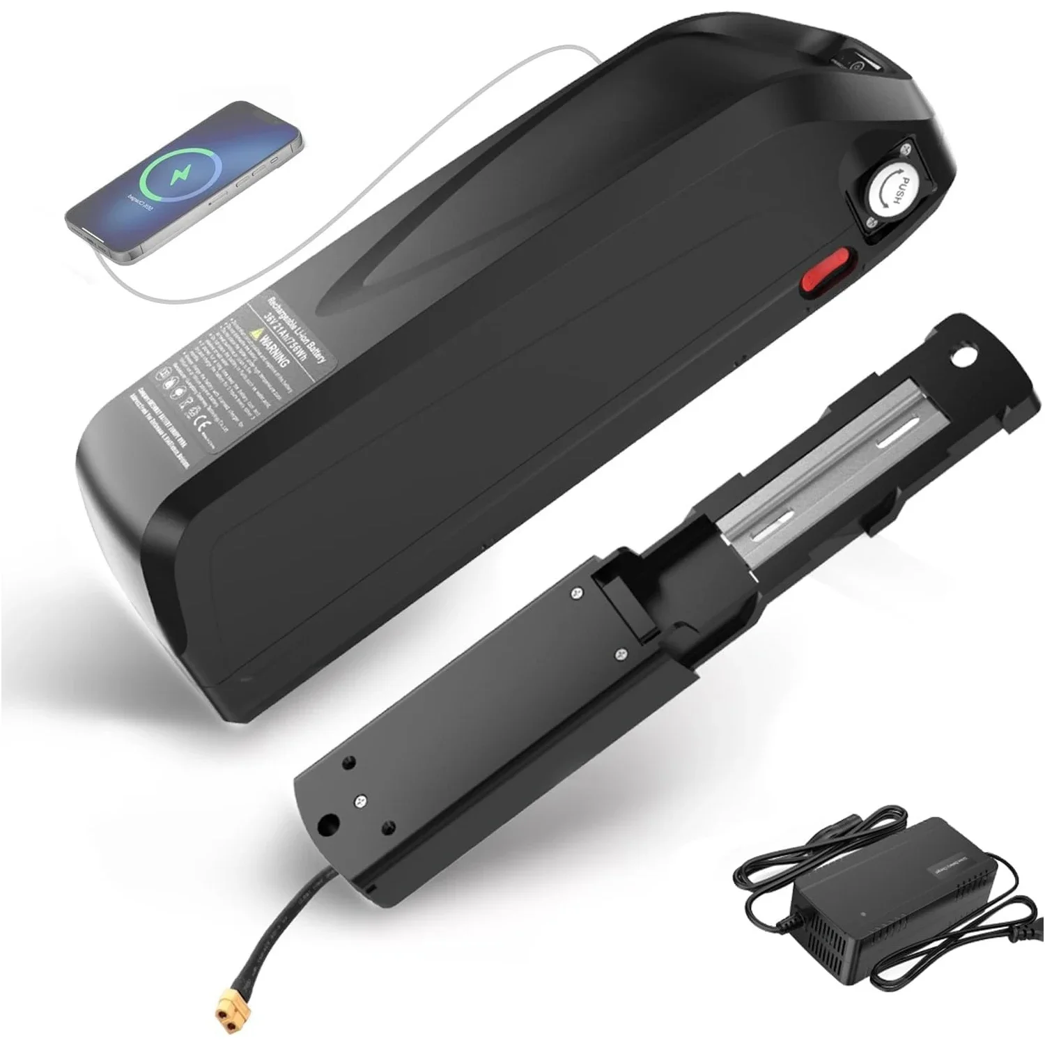 Varstrom Lithium E-Bike Batterij 36V 48V 52V 13Ah 17.5Ah 19.2Ah 20Ah DownTube/bagagerek Batterij voor BAFANG Motor 250W-1500W - afbeelding 2
