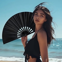 Double-Sided Plastic Kung Fu Folding Handhold Fan Lightweight Tai Chi Martial Arts Prop Classic Chinese Cultural Accessory