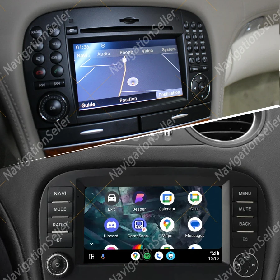 

Android Radio For Mercedes SL R230 SL350 SL500 SL300 SL550 SL500 SL600 SL65 SL55 AMG Carplay Auto Stereo Head Unit Bluetooth Gps