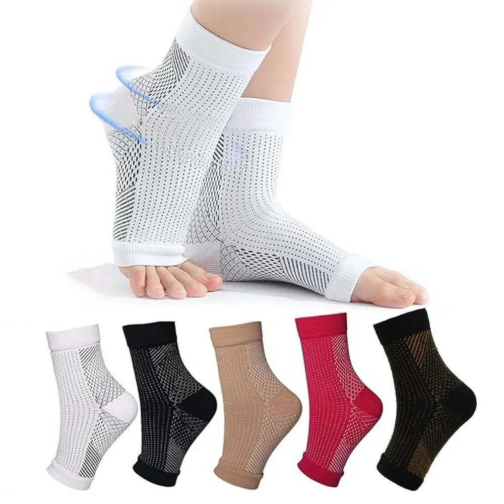 1 paire de chaussettes de neuropathie, protection de cheville, Compression Anti-Fatigue, manchon de pied, attelle de soutien, équipement de protection pour le sport et l'exercice