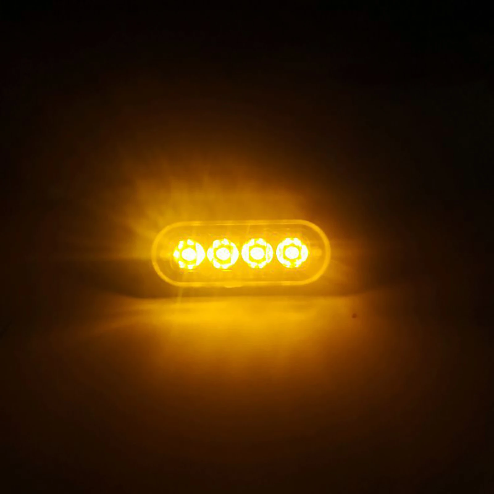 GIE.TOP  2PCS Hazard Lamp Strobe Bar Emergency Lights Body Side Flashing Warning White&Amber