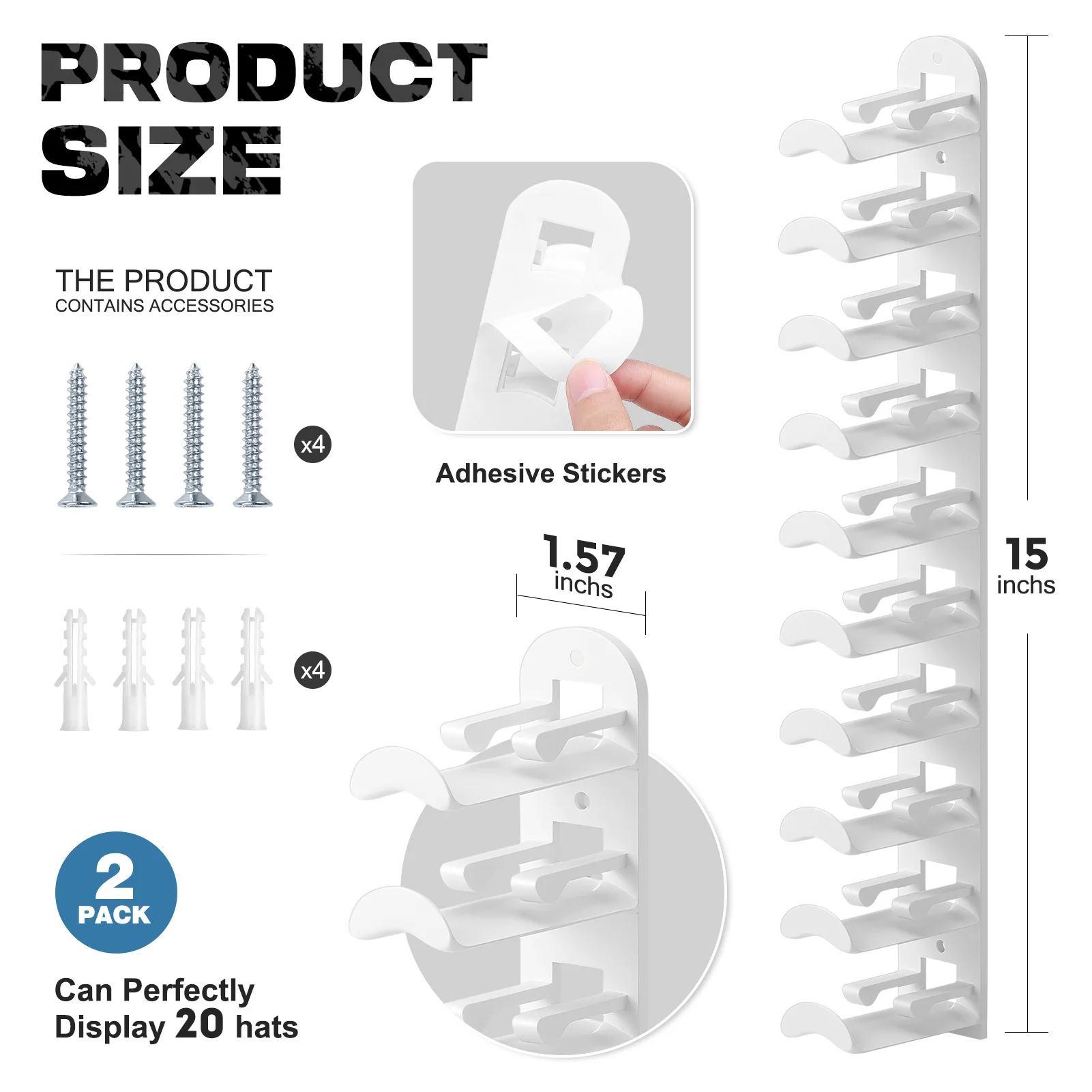 Wall Mounted Baseball Cap Rack 6