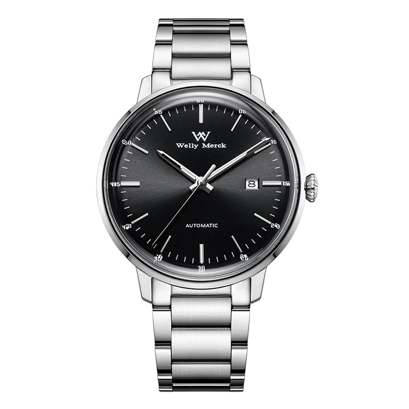 

WM Watch Miyota8215 Automatic Mechanical Watches Casual Sapphire Crystal Water Resistant Stainless Steel Welly Merck Watch 064M