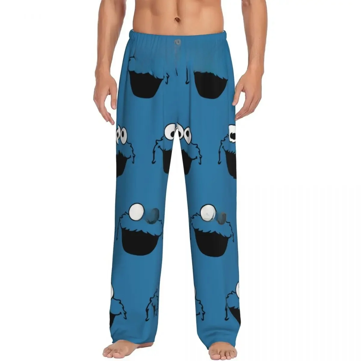 Pantalon de pyjama personnalisĂ© Monster-C-cookies pour homme, vĂȘtements de nuit, bas de pyjama extensible avec poches