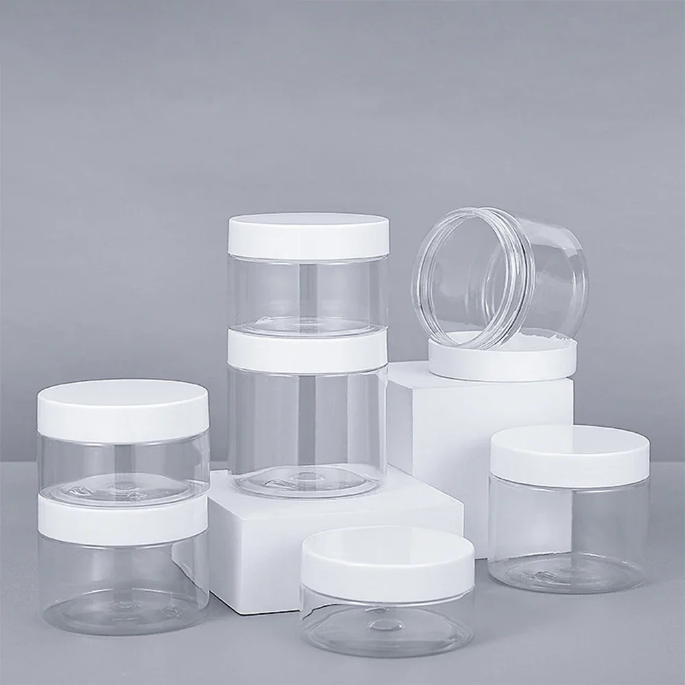 20 stks 250 ml 200 ml 150 ml 100 ml 50 ml Gezichtscrème Pot Lege Plastic Cosmetische Make-up Fles Transparante Opslag Container Reizen - afbeelding 2