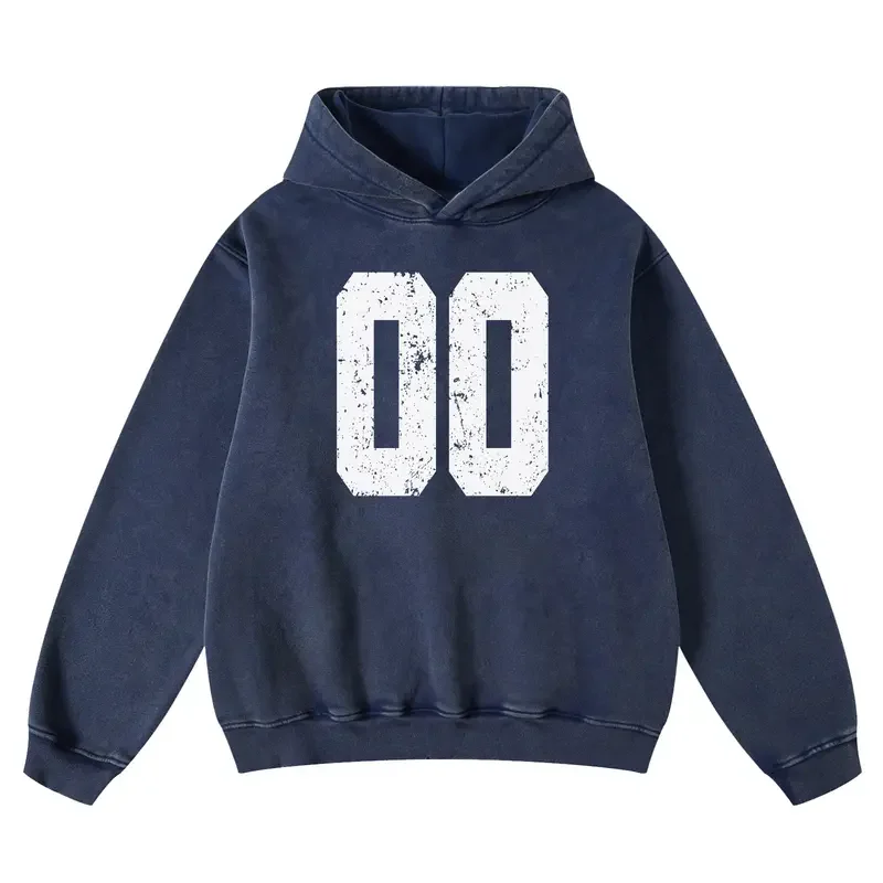 เสื้อฮู้ดดี้ผู้หญิงทรงโอเวอร์ไซส์ ลายพิมพ์เฟด แขนยาว ผ้าพลัฌเนื้อนุ่ม ซักแล้วยังคงรูปทรง