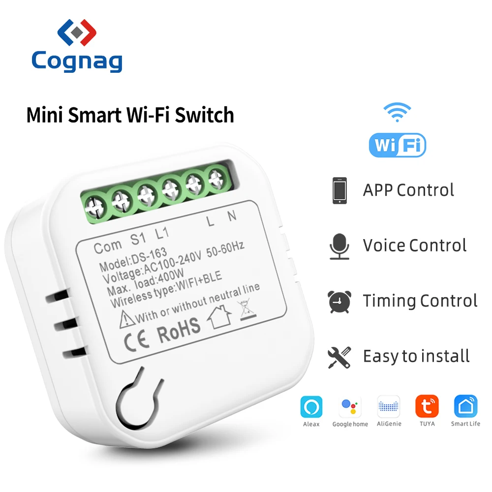 Wifi MINI Smart Switch 2 Way Control 10A Switch Tuya Smart Home Automation Sensor Works With Alexa Google Home