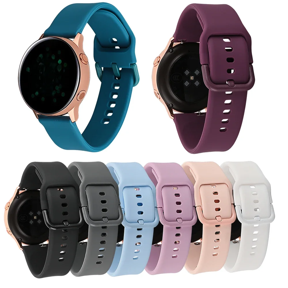 Pulseira de relógio de silicone para Samsung Galaxy, Watch Strap, Gear Sport, Garmin Vivoactive 3,