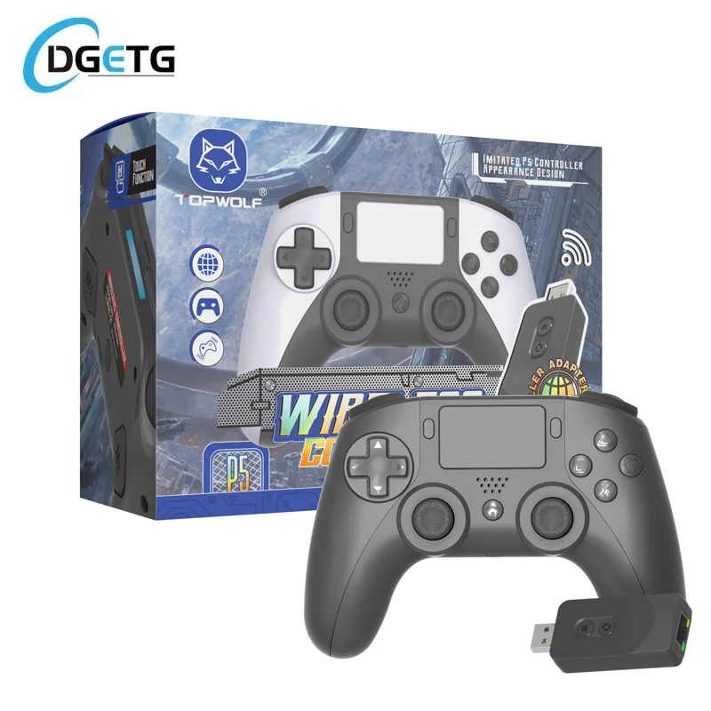 

For PS5 Controller Precise Control Wifi Gamepad for PlayStation 5 PC Gamepad Vibration Seamless Connection with 2.4G Adapter