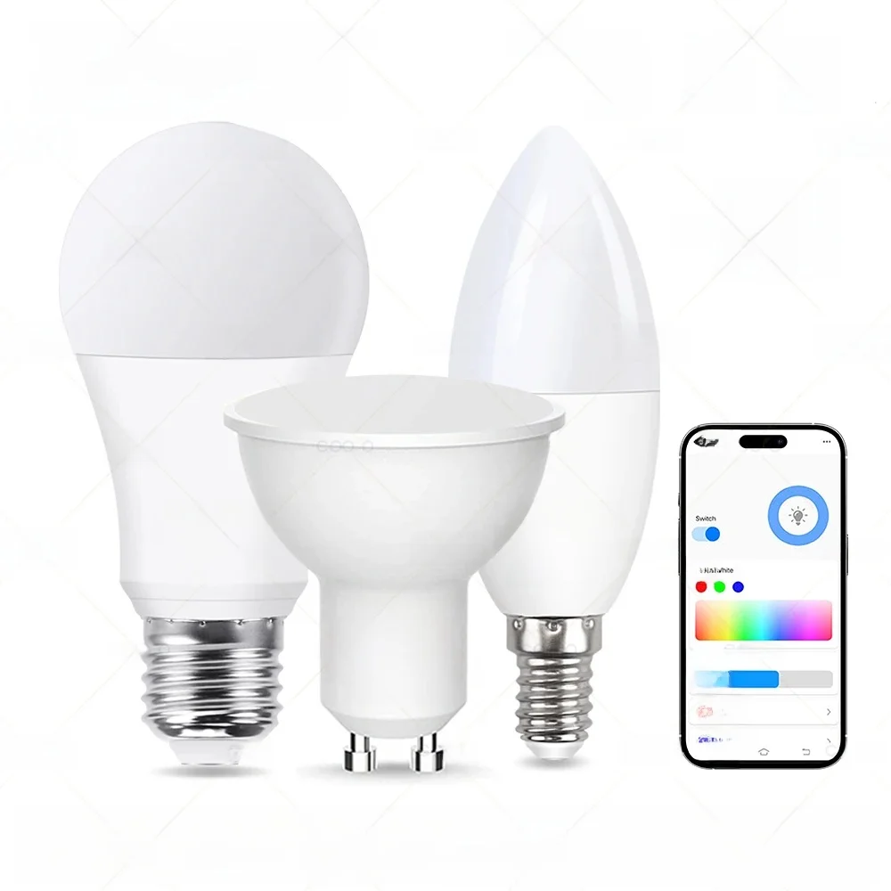 Smart WiFi Zigbee LED Glühbirne Dimmbar E27 E14 GU10 RGBCW 3000-6000K LED Kerze Lampe Für Ewelink APP Alexa Google Hause Yandex