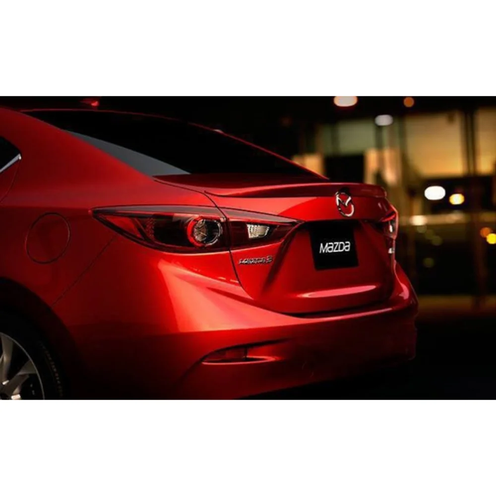 For Mazda 3 2015 Glass Under Spoiler Fiber Material Rear Roof Spoiler Wing Trunk Lip Car Styling Fully Compatible Tuning