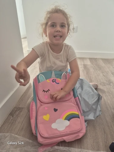 Children Girl Backpack With Large Capacity Waterproof Unicorn Print Teen School Bag for 2-16 Year Olds Cute Kawaii Kid Backpack photo review