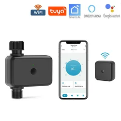 Tuya Smart Hose Watering Timer with Wi-Fi Hub, Compatible with Alexa, Smart Life, BLACK