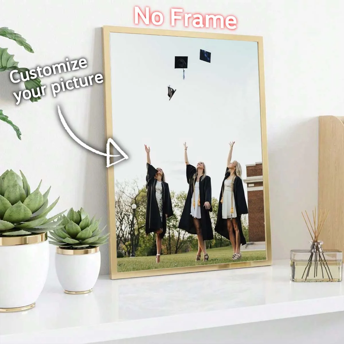 Personalized Photo Customization, Graduation Personal Memento, Bachelor Gown Campus Photos, Suitable for Study Room Growth Wall