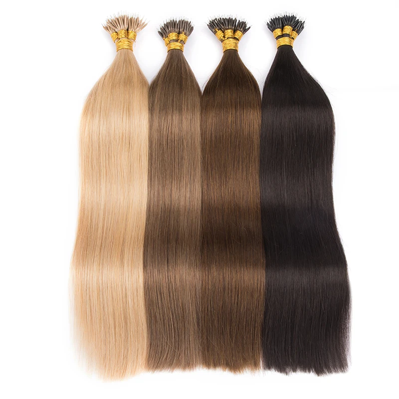 QHP Nano Ringe Micro Perlen 100% Menschliches Haar Extensions Remy Haar Braun Blonde Reine Farbe 50Strands Micro Link Haar extensions