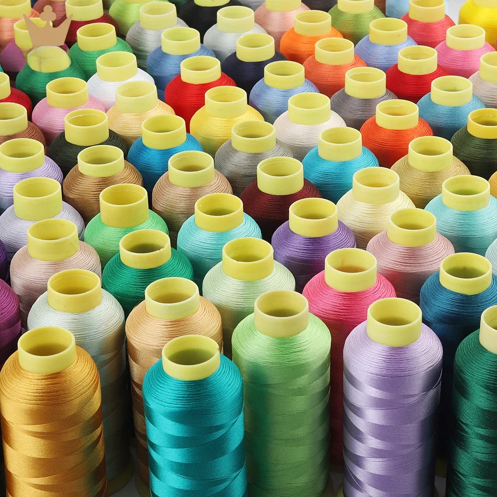 40WT 120D/2 5000 m Polyester-Stickgarn für Brother/Singer-Maschine, Haushaltsnähen, verschiedene Farben mit guter Qualität