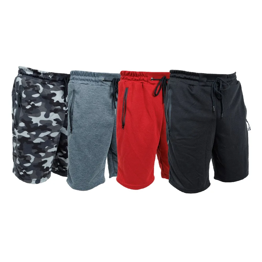 3 Pack Men Sweat Shorts Soft Casual Zipper Pocket Fleece Lounge Gym short S-3XL