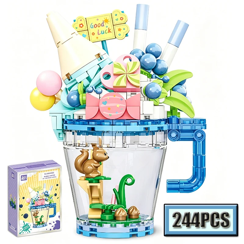 

MOC Model Building Blocks Set Assorted Fruits Pineapple Orange Blueberry Kiwi Watermelon Coconut Bubble Water DIY Puzzle Toy