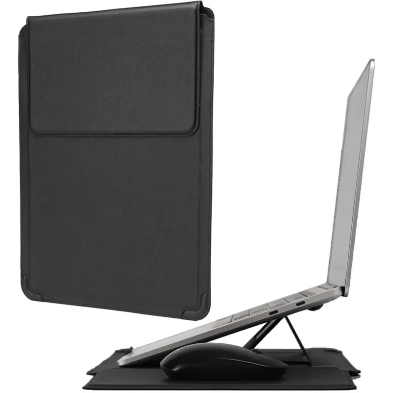Regulowany stojak Skórzany pokrowiec na laptopa Torba na Macbook Air 13 14 15 16 cali M5 M4 M3 M2 Chip Mac Book Pro Mouse Pad Cover — 2