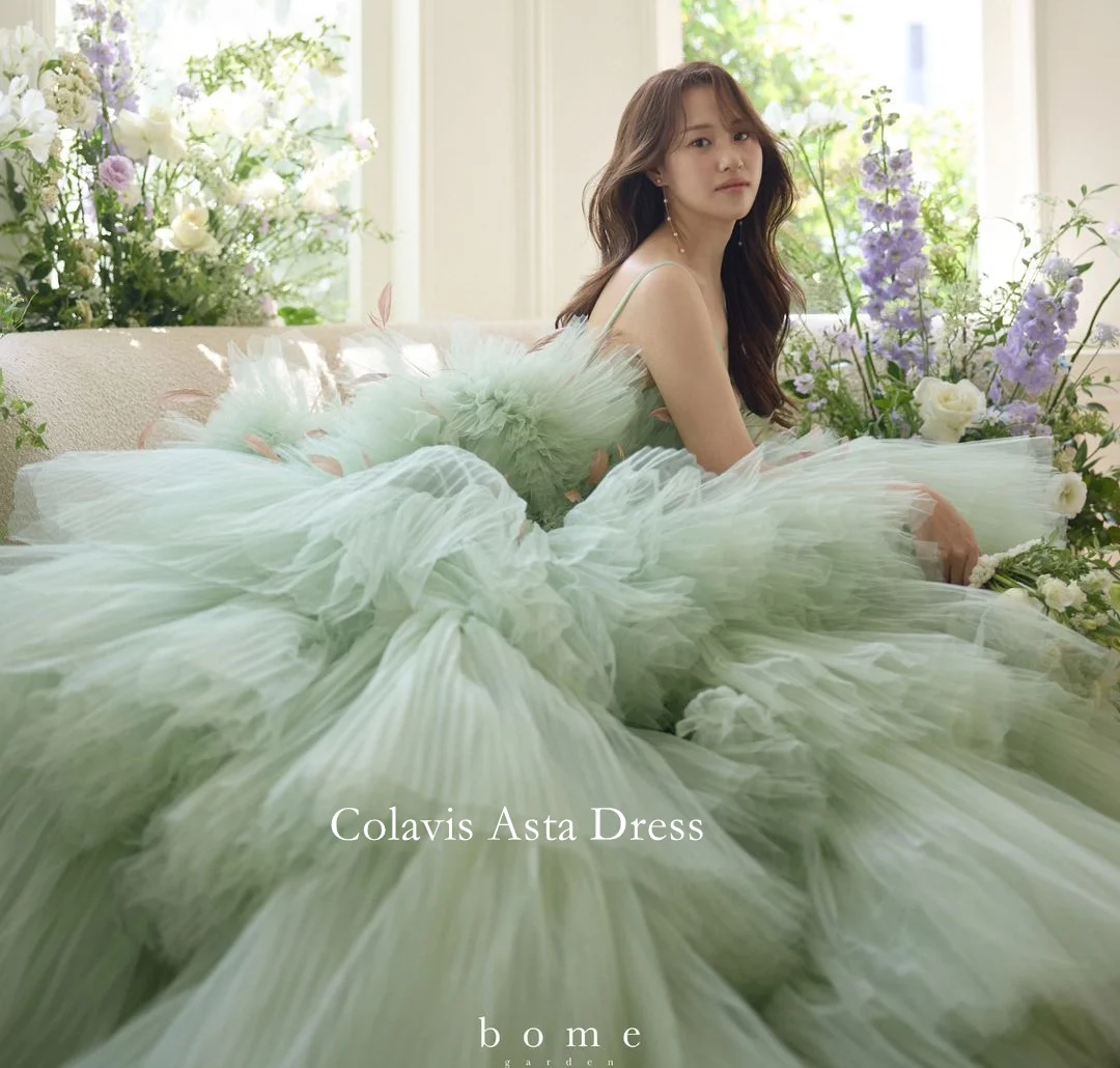 Colavis Asta Photograph Prom Dress Wedding Evening Dresses Performance Tulle Green Customized Layered Party Dress Evening Gowns