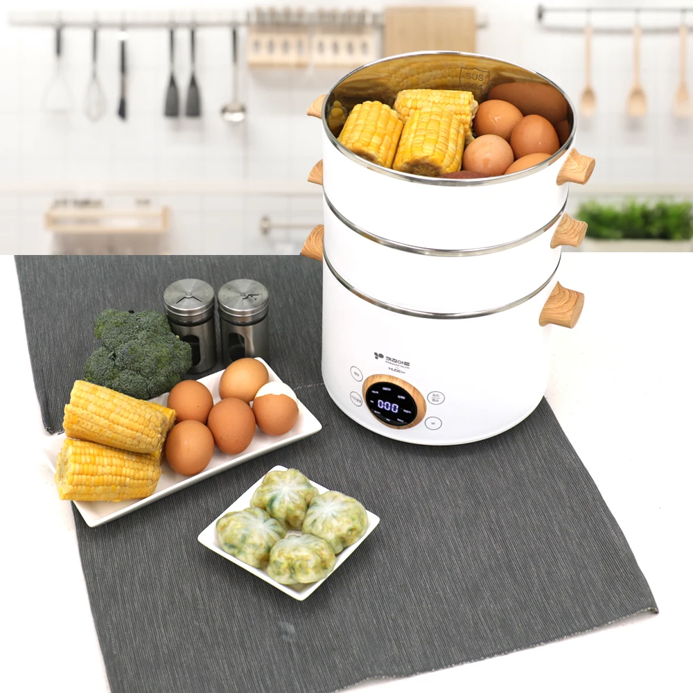 بخار كهربائي متعدد الجاكر من الفولاذ المقاوم للصدأ ، وعاء مكتنز ، بخار بخار ثنائي الطبقات ، سهل التنظيف ، درجة 3-Shh ، 2 لتر ، SUS304