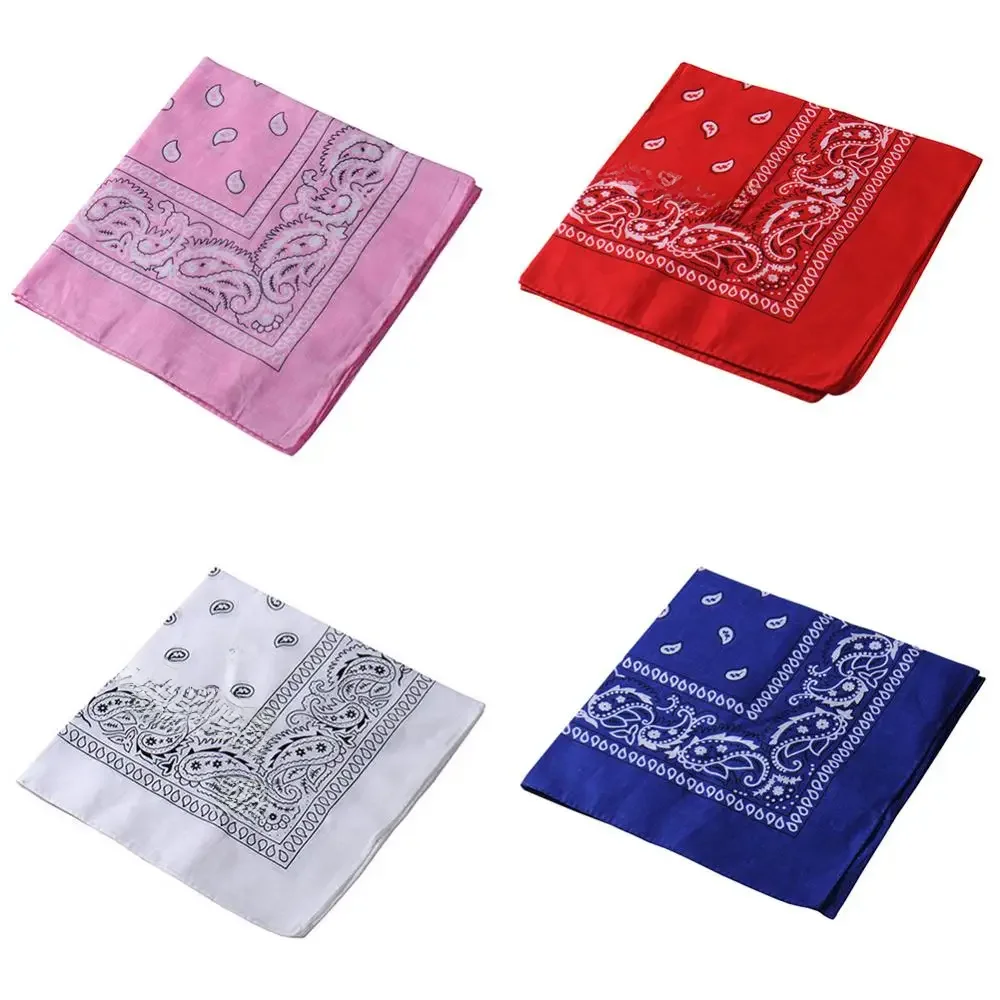Paisley tête enveloppement écharpe coton Bandana bandeau hommes femmes Cowboy motard sport chapeaux poignet bandeau Double face cheveux écharpe