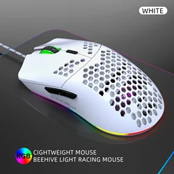 Hot sale HXSJ J900 Gaming Mice RGB Luminous lightweight Macro Programming Hollow Ergonomics Wired mouse for Laptop game Office