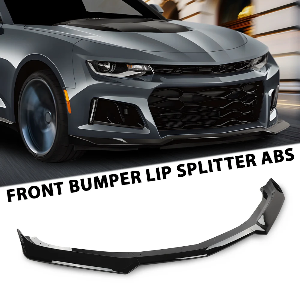 

Car Front Lower Bumper Lip Splitter Fit for 2016-2022 Chevy Camaro 1Le Style Gloss Black Abs Strong Durable Sturdy Exterior