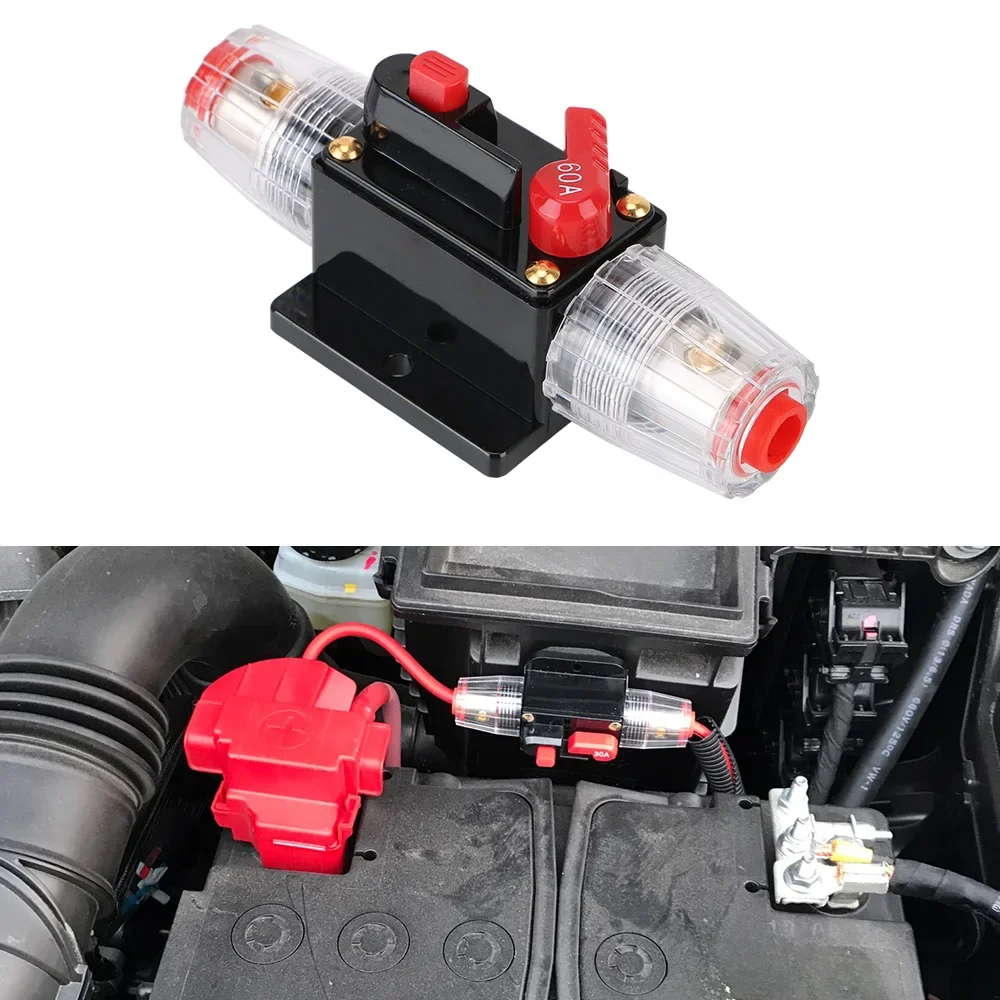 Fusible de batterie de voiture 24V 12V 60A/100A, réinitialisation automatique, amplificateur Audio stéréo, adaptateur de Protection contre les surcharges, accessoires automobiles