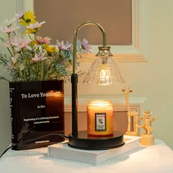 Modern Candle Warmer Lamp Retro Melting Wax Lamp with Timer for Bedroom Bedhead Home Decor Lighting Gift for Mom Girl