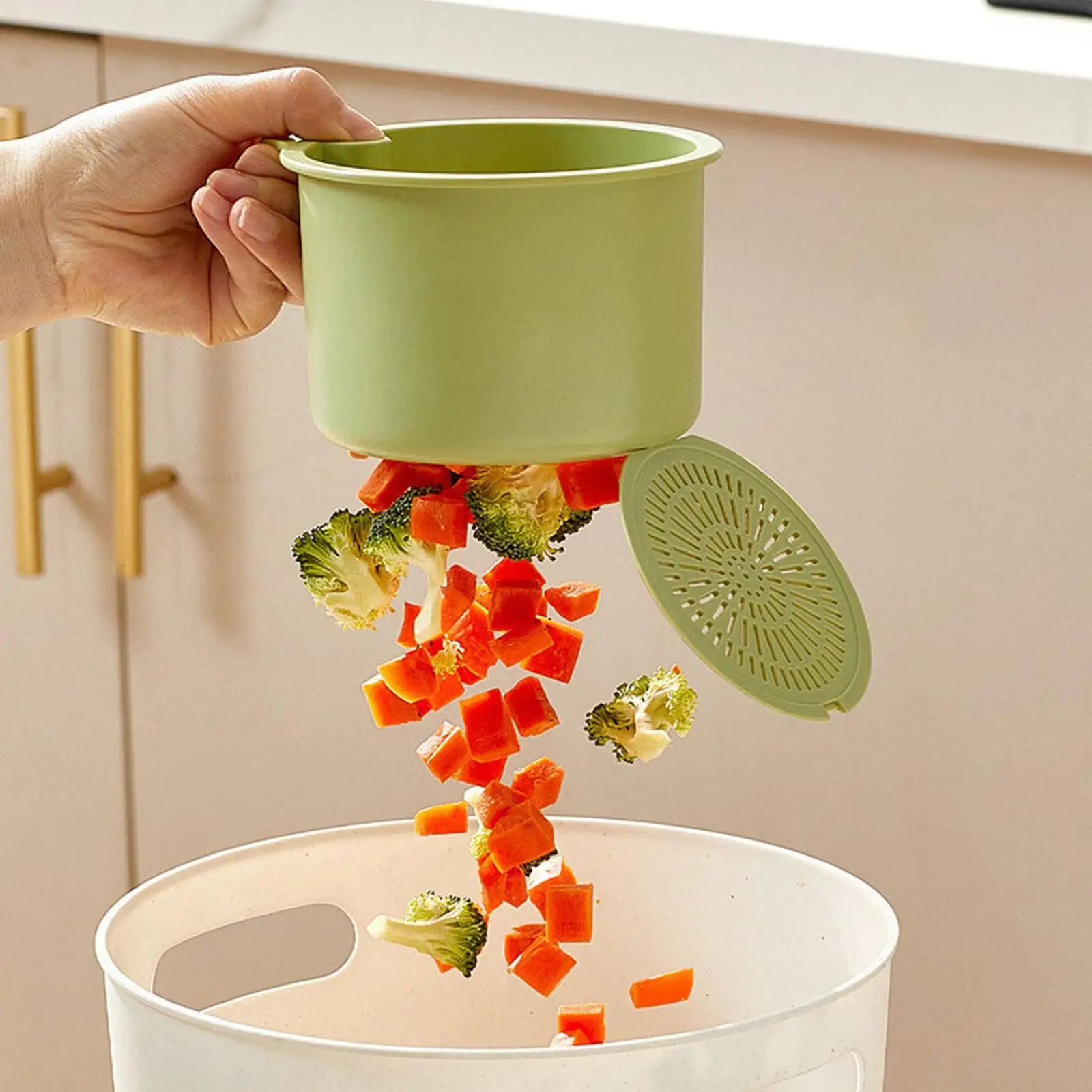 الزاوية مصفاة حوض معلقة غسل الفاكهة الزاوية مصفاة حوض حامل سلة انفصال قابل للفتح غطاء المطبخ الغذاء النفايات تصفية