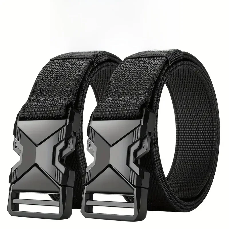 2PC Męski pas wojskowy Outdoor Hunting Tactical Outdoor Mountaineering Wielofunkcyjny taktyczny nylonowy płócienny tkany pas do spodni — zdjęcie 2