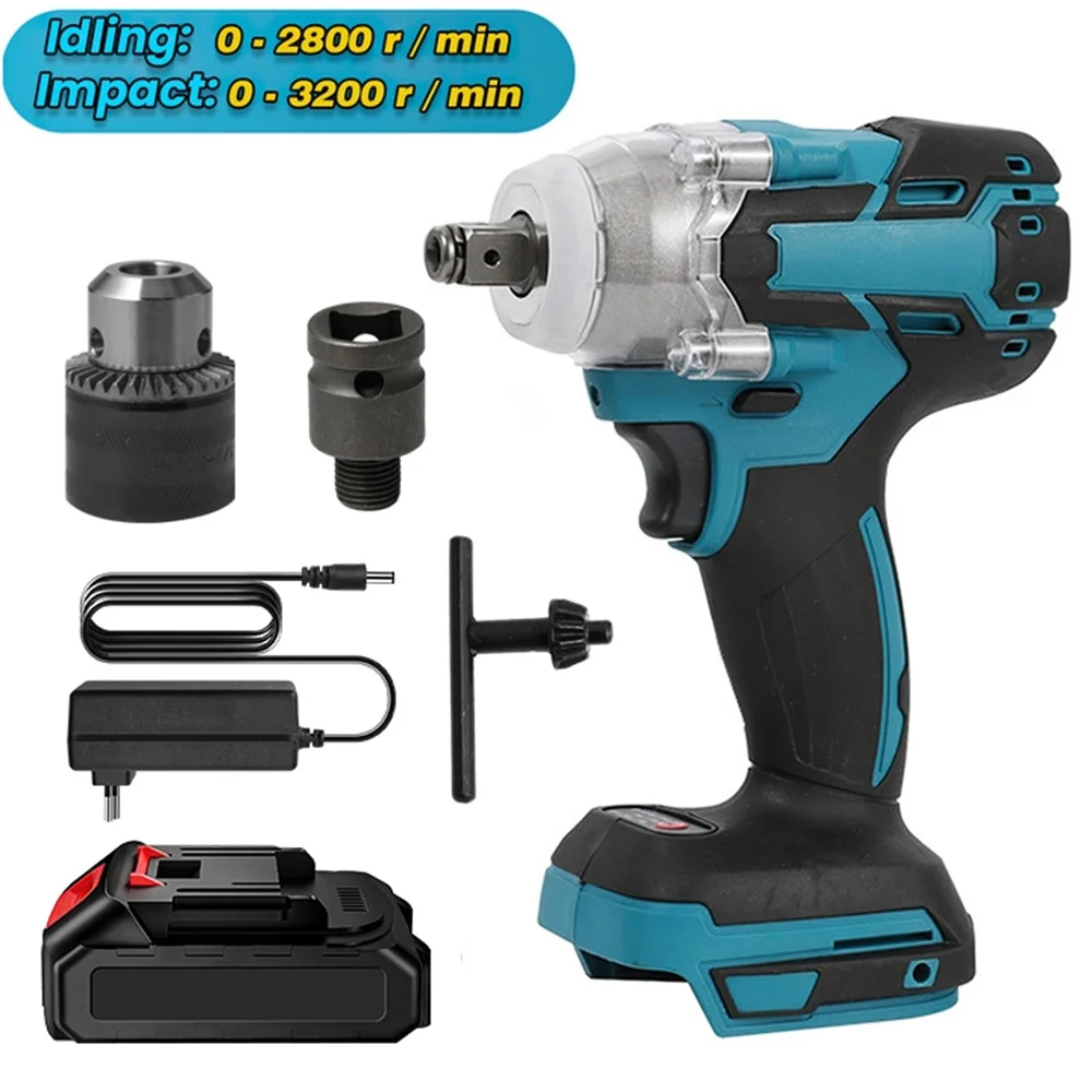 520N.M Wiederaufladbare 1/2 zoll Schraubenschlüssel Elektrowerkzeuge Bürstenlosen Cordless Elektrische Schlagschrauber Kompatibel Für Makita 18V Batterie