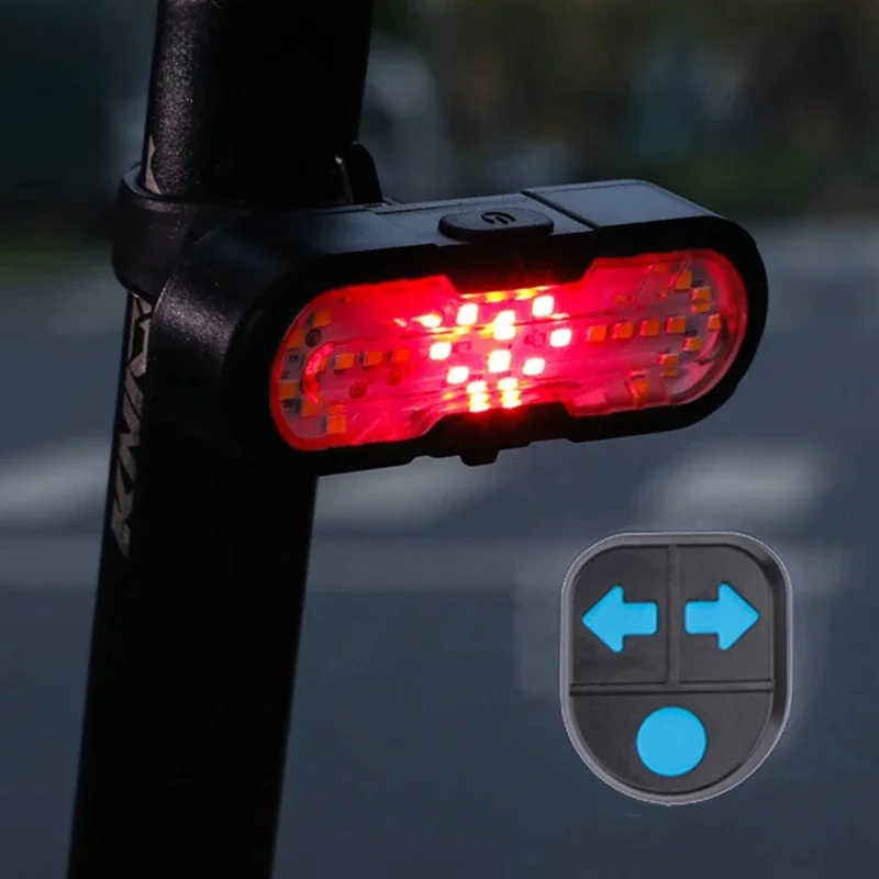 AliExpress cycle zone Bicycle Rear Light Cycling Wireless Remote Control Turn Signal Bike Tail Light Type-C Rechargeable Warning Taillight with Horn